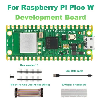 1 Комплект Зеленой платы разработки 51x21 мм для Raspberry Pi Pico W Плата разработки Расширенный базовый комплект
