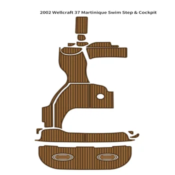 2002 Wellcraft 37 Martinique Платформа для плавания Кокпит Коврик для лодки EVA из тикового дерева