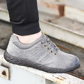 2021 Новая Мужская Защитная обувь, Рабочие ботинки со стальным носком, для спорта на открытом воздухе, Неразрушаемая Рабочая обувь