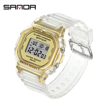 2022 Sanda Sports G Style Цифровые мужские часы Chrono Alarm Calendar Спортивные наручные часы Водонепроницаемые мужские электронные часы Relogio