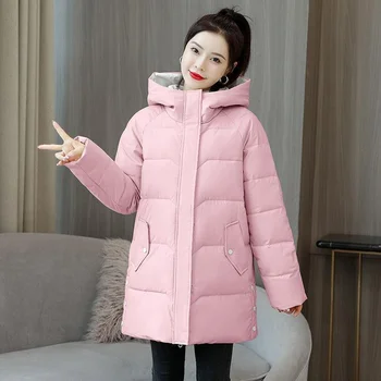 2023 Модное и удобное женское зимнее Новое пуховое пальто с хлопковой подкладкой, утолщенное теплое пальто с хлопковой подкладкой, пальто большого размера