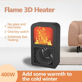 3D Пламенный Электрический Обогреватель теплого воздуха 220 В, устройство для быстрого нагрева печи для зимы, Переносная настольная грелка, вентилятор для домашнего офиса