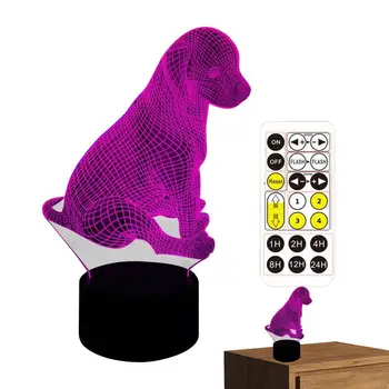 3D Светодиодная лампа с дистанционным управлением, настольная лампа для собак, Симпатичная настольная лампа с семью цветами, USB-Зарядка, Портативный светильник для девочек &