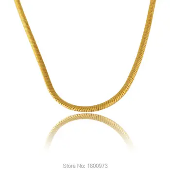 Adixyn Новый бренд Золотое ожерелье 18k Золотого Цвета Модные ювелирные Изделия Оптом 5 мм 60 см Змеиная Цепочка Ожерелье Мужские ювелирные изделия