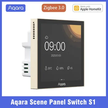 Aqara Smart Scene Panel Switch S1 Сенсорный экран HomeKit Управление Голосом/Светом AI Switch Работа с приложением Mi Home Mijia Homekit
