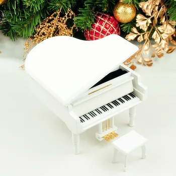Beadsnice деревянная белая музыкальная шкатулка для фортепиано Octave Box деревянная креативная ножная педаль музыкальная шкатулка деревянные украшения