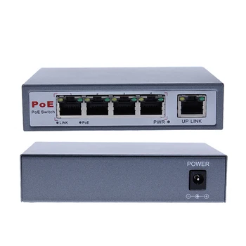 CCTV 4-Портовый Сетевой коммутатор PoE 10/100 М/Концентратор Питания по Ethernet PoE и оптической передачи Для Сетевых коммутаторов системы IP-камер