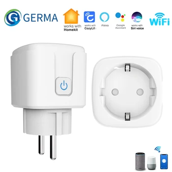 GERMA WiFi EU Smart Plug Socket Adapter 16A Беспроводной Пульт Дистанционного Управления Siri Голосовое Управление Розеткой Apple Homekit Для IOS