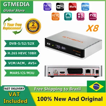 GTMEDIA X8 Спутниковый ТВ-ресивер DVB-S/S2/S2X VCM/ACM/Многопоточный M3U/MARS/CS Авто Biss 1080P Декодер телеприставки Встроенный WIFI