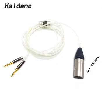 Haldane 4pin XLR Сбалансированный 8 Ядер 7N OCC Посеребренный кабель для обновления наушников/t1 t5p/D7100 D7200/Z7 z1r/SW01 02 наушники