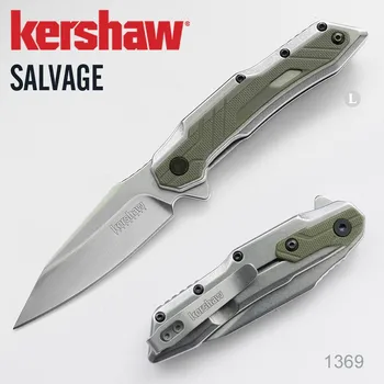 Kershaw Salvage 1369 Карманный Складной Нож 8Cr13MoV С Обратным Лезвием Tanto G10 Ручка Для Походных Ножей На Открытом Воздухе Охотничьи Инструменты Выживания