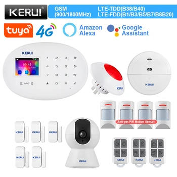 KERUI W204 4G Домашняя Сигнализация WIFI GSM Сигнализация Tuya Умная Система Безопасности Датчик Движения Детектор Дверной Датчик Беспроводная Сирена