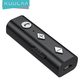 KUULAA Bluetooth 5,0 Приемник 3,5 мм AUX Разъем Аудио Беспроводной адаптер Bluetooth Aux Аудио Музыкальный передатчик для автомобильных ПК Наушников