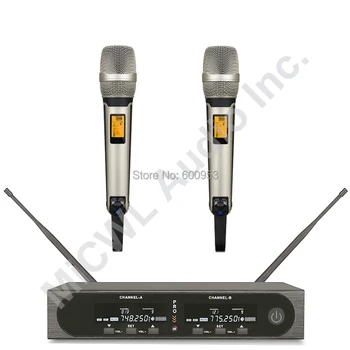 MiCWL SKM9000 2 Двухканальный Цвет Шампанского, Золотисто-черный, Цифровая Беспроводная Портативная Микрофонная система, Микрофонная система для выступлений на сцене