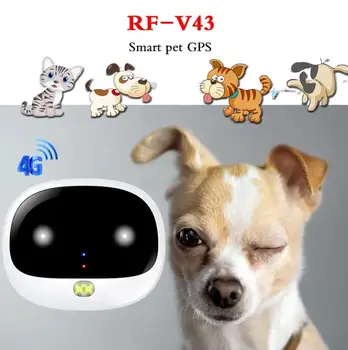 RF-V43 4G LTE Трекер, Водонепроницаемый трекер для домашних животных, Wi-Fi, Отслеживание домашних животных, собака, светодиодный голосовой монитор, собака, GPS-трекер для системы отслеживания