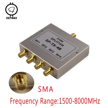 SMA Power Splitter 1,5-8 ГГц Делитель 4-полосный Разъем 1500 МГц-8000 МГц для Усилителя сигнала кабельной рации Кабель ТВ