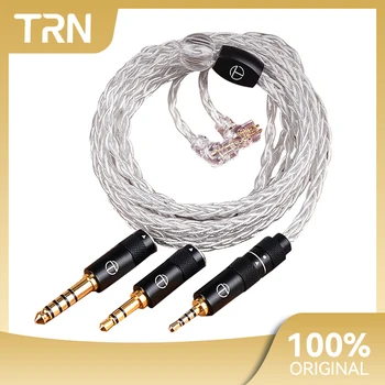 TRN TN 8-Жильный Высокочистый Кислородный медный + серебристый Сменный штекер Aduio Дизайн HIFI Upgrade Кабельный Разъем Для TRN MT4 MT1max