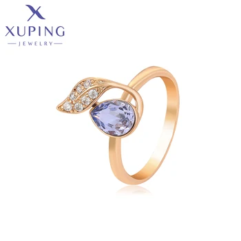 Xuping Ювелирные Изделия Модные Элегантные фиолетовый Кристалл Камень Золотого Цвета Кольца для Женщин Подарки A00545778