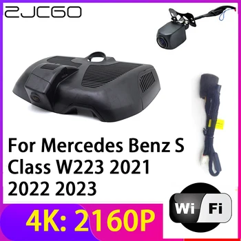 ZJCGO 4K 2160P Dash Cam Автомобильный Видеорегистратор Камера 2 Объектива Рекордер Wifi Ночного Видения для Mercedes Benz S Class W223 2021 2022 2023