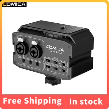 Аудиомикшер Comica CVM-AX3 XLR с микрофоном, предусилитель камеры с двумя портами XLR/3,5 мм/6,35 мм с мониторингом в режиме реального времени для зеркальной камеры