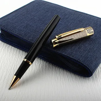 Высококачественная Шариковая ручка с Металлическим Роликом из чистого Золота, Фирменная подарочная ручка для деловых Мужчин