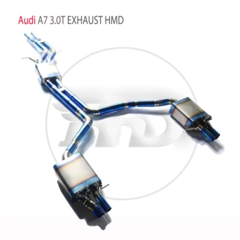 Выхлопная система из титанового сплава HMD подходит для Audi A6 A7 3.0T Автоматическая модификация электронного клапана Catback Pipe