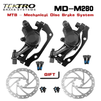 Гидравлический дисковый тормоз для горного велосипеда TEKTRO MD-M280 с механическим дисковым тормозом TR160 160 мм с проводным управлением, запчасти для MTB Велосипедов