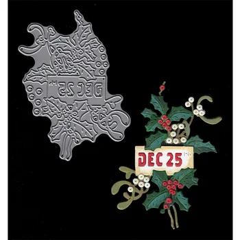 Дата Рождества 25 декабря, Трафарет для резки металла, Трафарет для альбома для скрапбукинга, декоративное тиснение, бумажные открытки, поделки