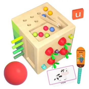 Детская Кубическая игрушка, Деревянные игрушки-головоломки Со сбором урожая моркови, Развивающие игрушки-головоломки для дошкольного обучения Мальчиков и девочек ясельного возраста