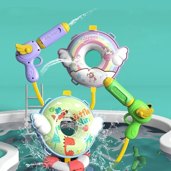 Детский Пляжный рюкзак, Водяной пистолет, Летняя игрушка для игры в воду, Открытый бассейн для мальчиков и девочек с милыми мультяшными животными
