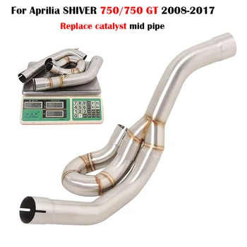 Для Aprilia SHIVER 750 750GT 2008-2017, Удалить катализатор, выхлопная труба мотоцикла, глушитель из нержавеющей стали