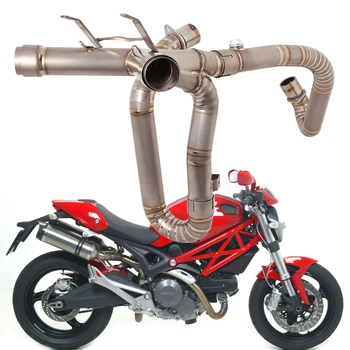Для Ducati Monster 659 796/795 2010-2014 696 2008-2014 1100 2009 2010 Соединительная Труба Выхлопной трубы из Титанового Сплава Оригинал