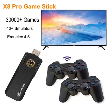 Игровая приставка для видеоигр 4K 64G 30000 Игр CPU S905L Emuelec 4.5 HD Video Game Stick GD10 Беспроводной Геймпад Ретро Консоль