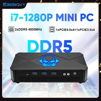 Игровой мини-ПК F8 12th Gen i7 1280P 14 Ядер 20 потоков Windows 11 Mini Gamer Computer Двойной DDR5 PCIE4.0 SSD 3x4 K UHD NUC WiFi6