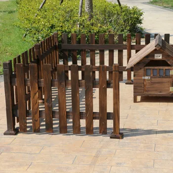 Карбонизированный деревянный манеж для собак, забор для домашних животных, Изолирующий забор, Большая собака, Собака среднего размера, Маленькая собака, забор для домашних животных, забор для собак