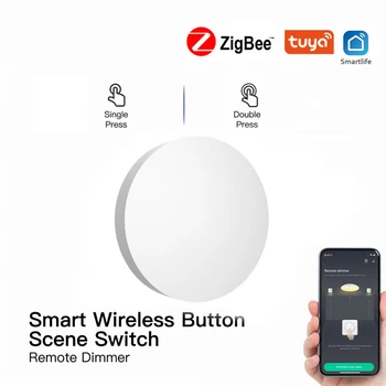 Кнопочный переключатель сцены Tuya ZigBee, Многосюжетная связь, Умный переключатель, автоматизация на батарейках, работа с устройствами Smart Life Zigbee