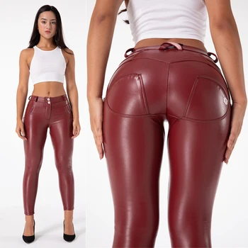 Кожаные брюки Shascullfites Melody, женские кожаные брюки с эффектом Пуш-ап, Красные брюки, Кожаные брюки, Продажа леггинсов для танцев на шесте из искусственной кожи
