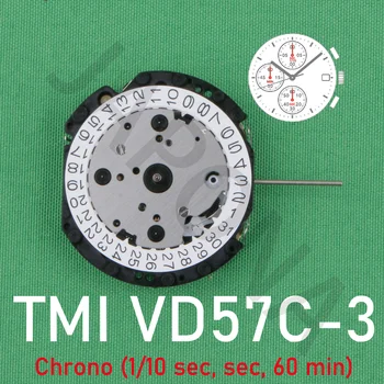 Механизм VD57 Механизм TMI VD57C-3 японский механизм кварцевый механизм данные при 3 ° c Стандартный хронограф