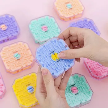 Мини 3Dкуб-лабиринт Прозрачный пазл Скоростной куб, катящийся шарик, Кубики-лабиринты, игрушки-лабиринты для детей, развивающие игрушки для снятия стресса