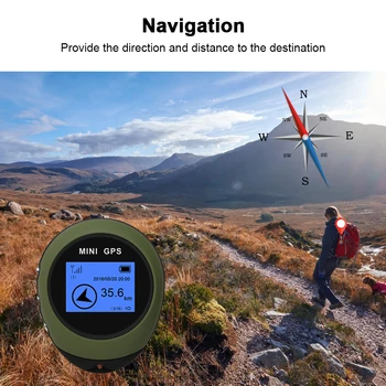 Мини Портативный GPS Трекер Навигационный приемник Определение местоположения USB Перезаряжаемый с электронным компасом для путешествий на открытом воздухе Пеший Туризм