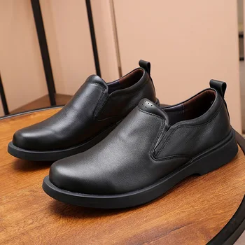 Мужская обувь из натуральной кожи на весну-осень, деловая повседневная мужская обувь в британском ретро-стиле, дышащие кроссовки из воловьей кожи, мужская обувь для отдыха
