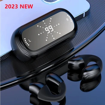 Новые наушники с костной проводимостью 2023, Bluetooth-наушники, Открытый зажим для ушей, Беспроводные наушники с микрофоном, Спортивные гарнитуры для смартфонов