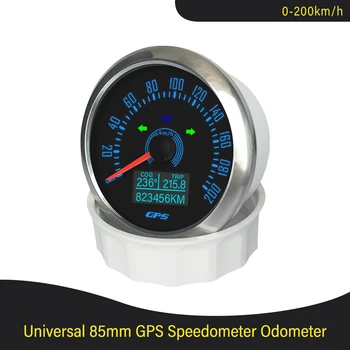 Новый универсальный 85-миллиметровый GPS-спидометр 0-200 км/ч с винтиком ODO с подсветкой 7 цветов для автомобиля, лодки, мотоцикла, яхты