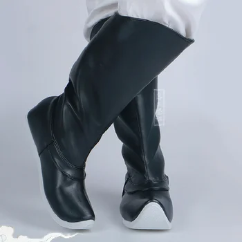 Обувь Hanfu Большого Размера Для Мужчин и Женщин, Китайские Традиционные Ботинки Hanfu на Толстой Подошве и высоком Каблуке, Белые, черные Кожаные Сапоги Hanfu Soap