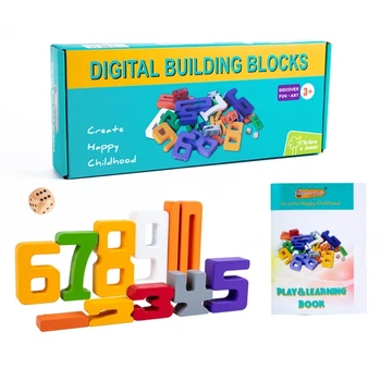 Радужный Арабский номер, строительный Блок, Деревянная Игрушка Для Укладки, Детский Блок, Игрушка