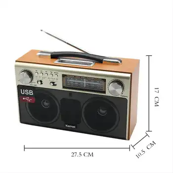 Ретро Беспроводной Bluetooth Динамик Высококачественное Деревянное Радио Портативный Трехдиапазонный FM-радио Сабвуфер Домашний Стерео Объемный Звук Box TF