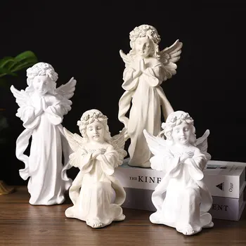 Скульптура молящегося ангела, модель украшения, простая офисная модель, украшения для дома, изделия ручной работы