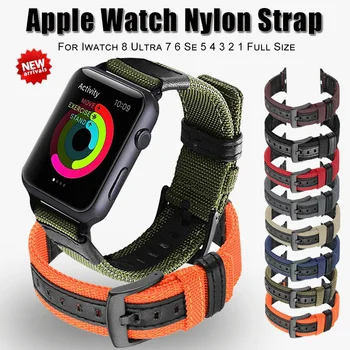 Спортивный Нейлоновый Ремешок для часов Paracord для Apple Watch Band 8 Ultra 7 5 4 3 2 41 42 мм 44 мм 45 мм 49 мм Сменный ремешок для часов iWatch