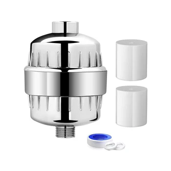 Фильтр для душа 20-ступенчатый Фильтр для жесткой воды Фильтр для воды для душа с 2 сменными фильтрующими картриджами