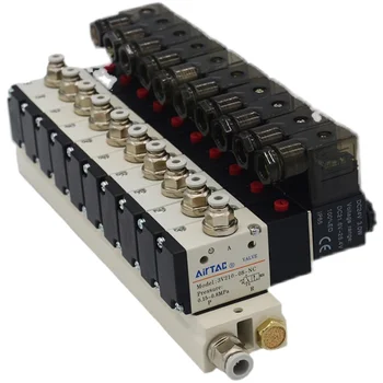 Электромагнитный клапан коллекторной станции 3V210-08 С 3 портами 2-позиционной многоходовой Комбинации DC12V 24V AC220V С подходящими электромагнитными клапанами